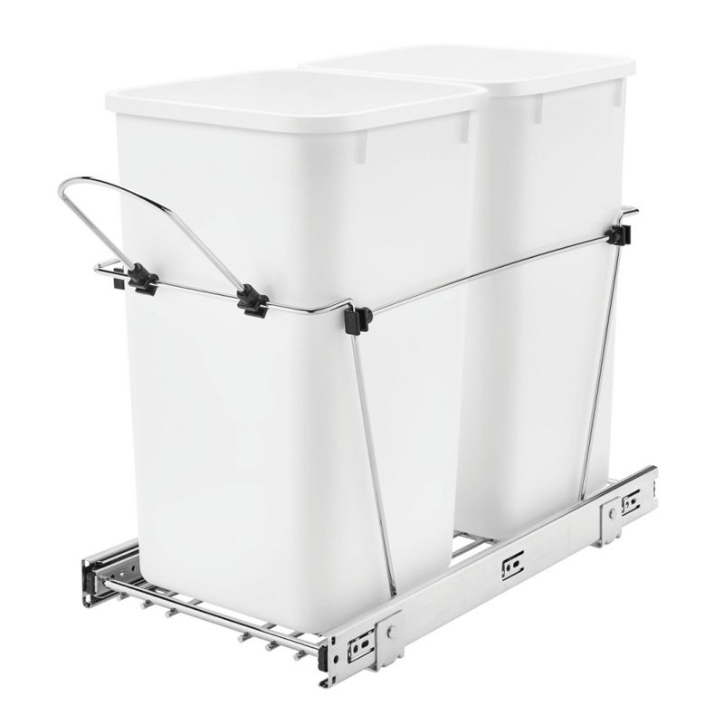 Rev-A-Shelf RV-15KD Series Double 27 Quart Sliding Pull-Out Waste Container for Base Kitchen Cabinet, 1 of 8