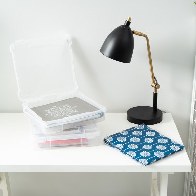 Clear Stackable Plastic Scrapbook Storage Box with Lid
