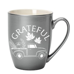Elanze Designs Grateful Truck Grey 10 ounce New Bone China Coffee Cup Mug - 1 of 4