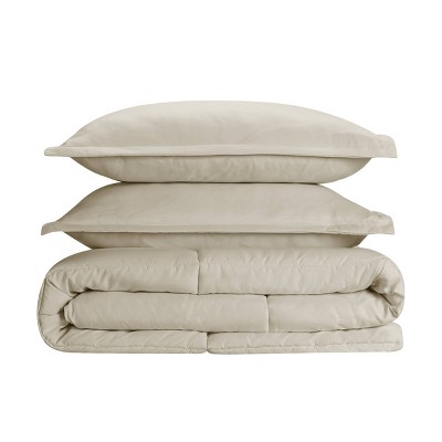 Twin XL Khaki Microfiber Comforter and Sham Set