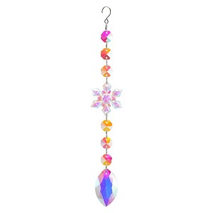 Unique Bargains Sun Catcher for Garden Decor for Indoor Hanging, Silver Tone Transparent Iridescent 1 Pc - 1 of 4