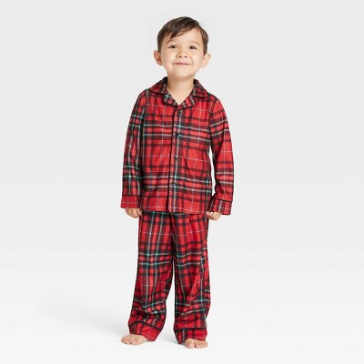 Toddler Holiday Tartan Plaid Flannel Matching Family Pajama Set - Wondershop™ Red