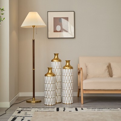 NicBex Vintage Floor Vases Set of 3, Metal Center Vase,  Large Standing Vase for Living Room Fireplace Hallway Corner