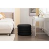 CAVINAS Storage Bench for Bedroom,Round Storage Ottoman Bench with Wooden Shelving for Living Room,Bedroom,Ivory/Black/White/Orange - 4 of 4