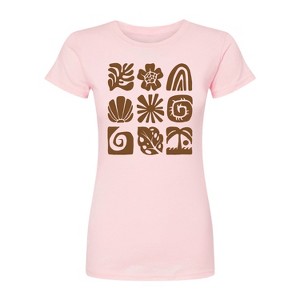 Women's - Instant Message - Beach Squares Fitted Graphic T-Shirt - 1 of 2