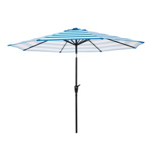Pure Garden 9 Ft Patio Umbrella, Blue and White - 1 of 4