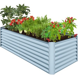 Best Choice Products 8x4x2ft Outdoor Metal Raised Garden Bed, Planter Box for Vegetables, Flowers, Herbs - 1 of 4