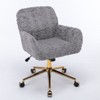 NicBex Upholstered Office Chair with Adjustable Height Modern Rotatable Computer Chair Vanity Chair with Golden Base for Office, Study, Bedroom - 3 of 4