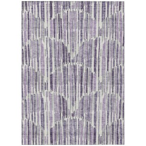 Purple Ivory And Lavender Abstract Washable Indoor Outdoor Area Rug - 1 of 4