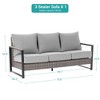 Sonkuki Outdoor Wicker Patio 3-Seat Sofa, PE Rattan Conversation Set With All-Weather Cushions - 2 of 4