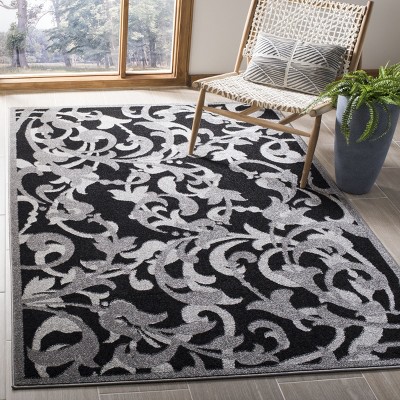 Gray 6' x 9' Stain-Resistant Synthetic Rectangular Rug