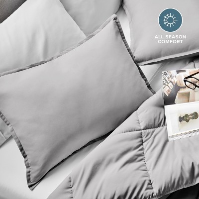 Light Gray Hypoallergenic Polyester Standard Pillow Sham Set