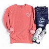 Simply Sage Market Women's  Garment Dyed Graphic Sweatshirt Embroidered Hand Drawn Heart LC - 2 of 4