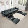 Oversized 146.4" Chenille U-Shaped Modular Sectional Sofa with 2 Storage Ottomans and Storage Drawers under Each Seat, 6-Piece Free combination - 4 of 4