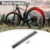 Unique Bargains 14G J Bend Bike Bicycle Spokes with Nipples Steel Black 12 Pcs - 2 of 4