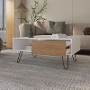 Okak Rectangle Coffee Table with a Door, Conical Legs, and Open Storage, Scratch-resistant Surface for Living Room/Office, Space-Saving - 2 of 4