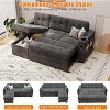 84" L-Shaped Sleeper Sofa Bed with Pull-Out Mattress - Couches with Hidden Storage Armrests, 2 Cup Holders, USB Charging Ports - 4 of 4