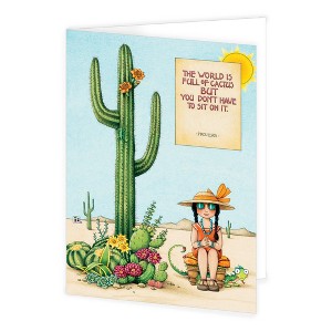 Mary Engelbreit Cactus Greeting Card, Funny, Encouragement, Support, Thinking of You, 5"x7" - 1 of 2