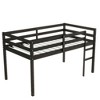 PAGED Rubber Wood Twin Size Loft Bed, Modern Low Bed Frame with Ladder and Guardrail, Bunk Bed for Boy and Girl - 3 of 4