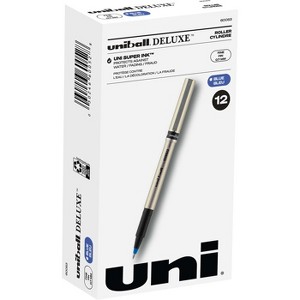 uni-ball Deluxe Rollerball Pen 0.7 Mm Pen Point Size Blue Ink Champagne Barrel - Pack of 12 - 1 of 4