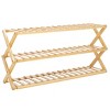 Acheta 3 Tier Shoe Shelf - Natural - Safavieh - 3 of 4