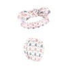 Hudson Baby Infant Girls Cotton Headband and Scratch Mitten Set, Feathers, 0-6 Months - 3 of 4