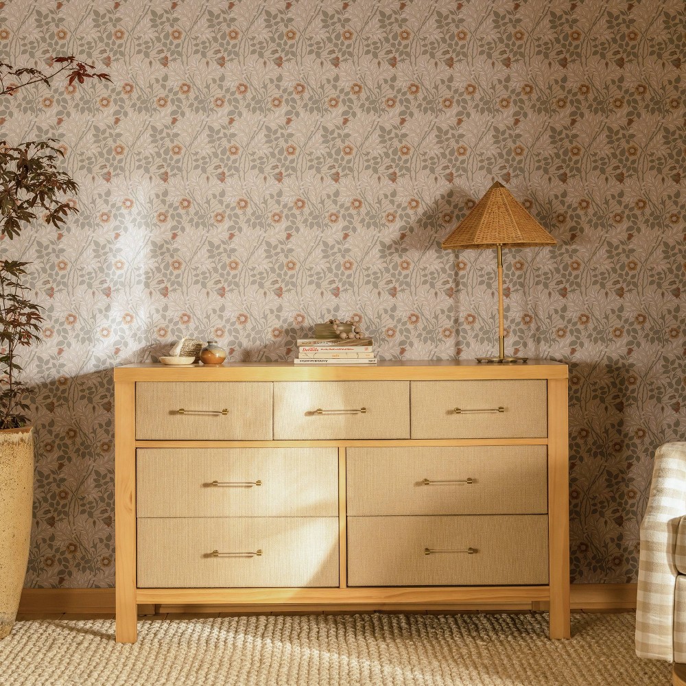 Photos - Dresser / Chests of Drawers Namesake Eloise 7 Drawer Assembled Dresser - Honey/Performance Sand Eco-Weave