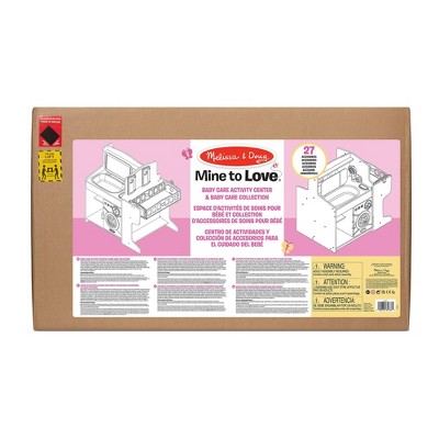 Pink and Natural Wooden Baby Care Activity Center with Accessories