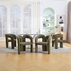 MAYEERTY Modern Soft Chenille Accent Chair - Open Back 3-Leg Barrel - Comfy Dining Set of 2 (Beige) - 3 of 4