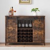 homfan Farmhouse Buffet Cabinet with Sliding Barn Door, Rustic Sideboard, Farmhouse Sideboard with Adjustable Shelf for for Dining Room, Kitchen - 2 of 4