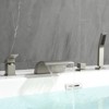 Cobbe Bathroom Tub Faucet with 7.09-Inch Wide Waterfall Spout Faucet and Hand Shower Single Handle 4 Hole Countertop Brushed Nickel - 4 of 4