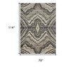 Ivory Gray and Tan Abstract Power Loom Area Rug - 3 of 4