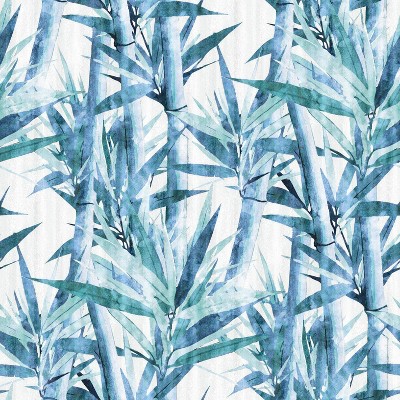 RoomMates Lucky Bamboo Blue Peel and Stick Wallpaper