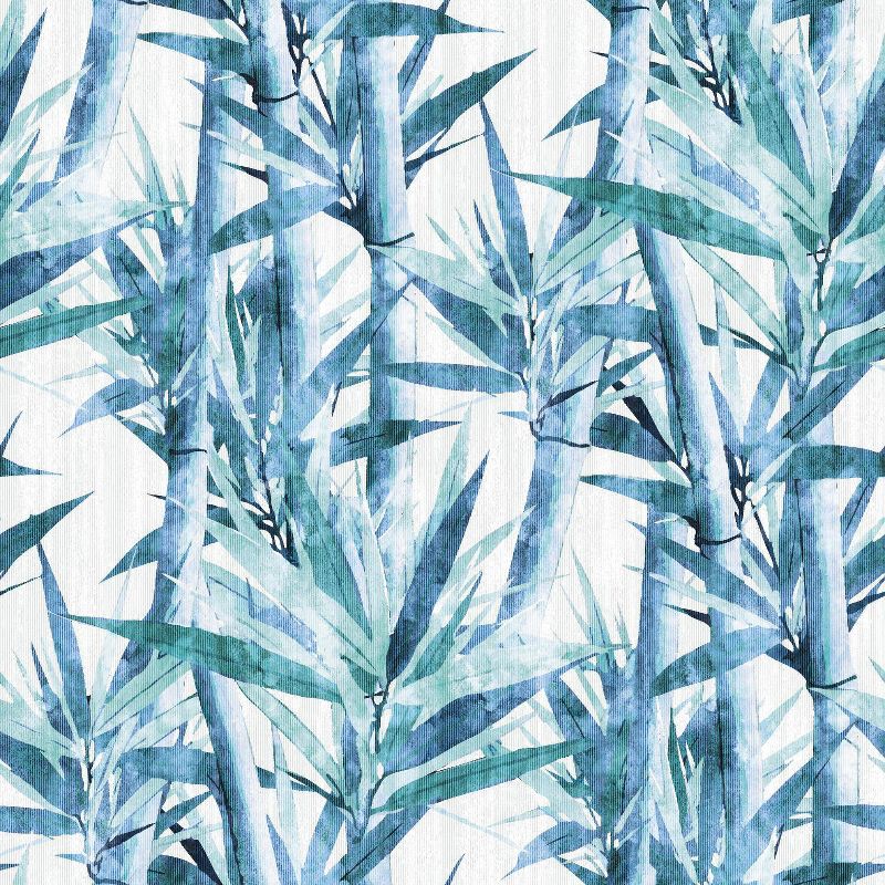 RoomMates Lucky Bamboo Blue Peel and Stick Wallpaper, 1 of 10