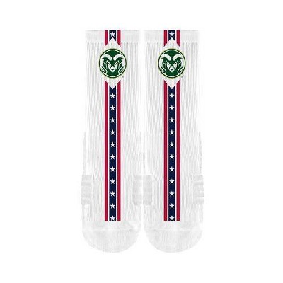 NCAA Colorado State Rams Adult Flags Crew Socks - M/L