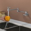 CLIHOME Plated Wall Mounted Kitchen Faucet, Foldable Pot Filler 1.8 GPM with Ceramic Cartridge - 4 of 4