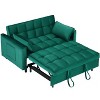 Kumasinova Velvet/Corduroy Couch with Pull-Out Bed,3 in 1 Convertible Loveseat with Backrest&2 Pillows,Sleeper Sofa Bed with Pockets for Living Room - 3 of 4