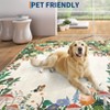 2x6FT Modern Washable Area Rug, Jungle Animal Print Nursery Bedroom Rug with Non Slip Backing, Low Pile Stain Resistant Floor Carpet, Black - 3 of 4