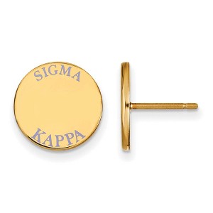 Black Bow Jewelry 14k Yellow Gold Plated Sterling Silver Sigma Kappa Greek Life Stud Earrings - 1 of 3