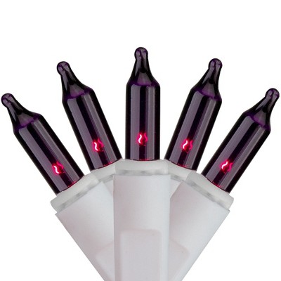 Brite Star Set of 100 Purple Mini Icicle Christmas Lights - 7.8ft White Wire