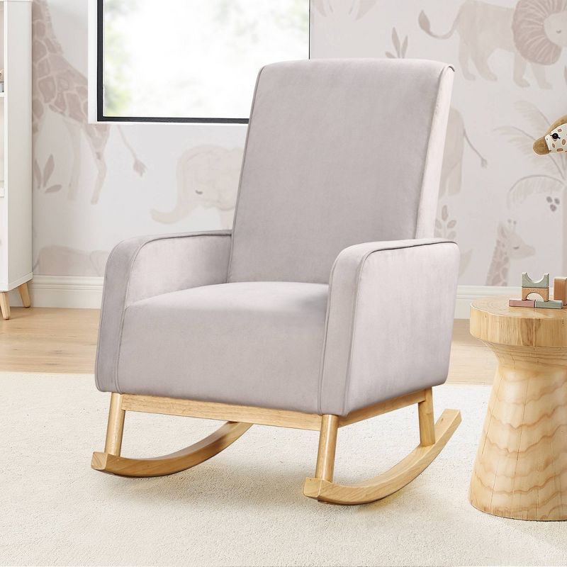 Delta Children Drew Rocking Chair - Cloud Gray and Natural, 3 of 13