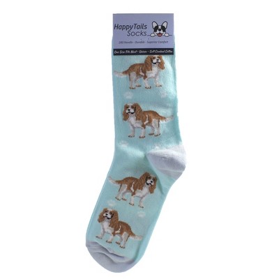 Novelty Socks 14.0" Cavalier King Charles Socks Happy Tails E & S Pet  -  Socks
