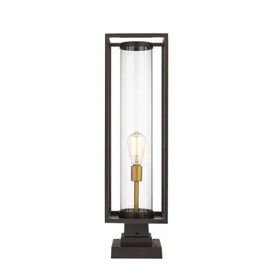 Deep Bronze and Brass Outdoor Pier Mount Light