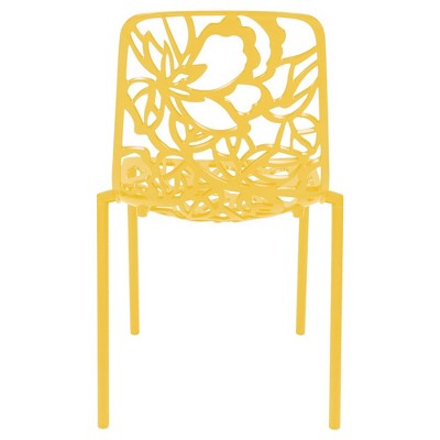 Devon Modern Yellow Aluminum Outdoor Stackable Dining Chair