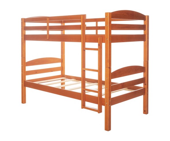 Solid Wood Twin Over Twin Bunk Bed - Honey Kissed - Saracina Home