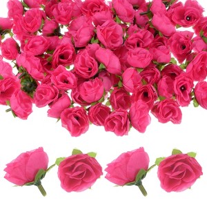 Unique Bargains Silk Plastic Small Faux Rose Artificial Flower Heads 1.2 inch - 1 of 4