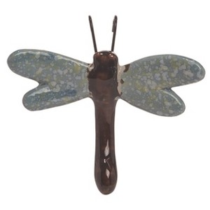 Transpac Ceramic 4 in. Gray Spring Garden Dragonfly Pot Hanger - 1 of 2