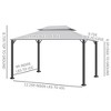 10' x 13' Patio Gazebo, Aluminum Frame Double Roof Outdoor Gazebo Canopy Shelter with Netting & Curtains - 3 of 4