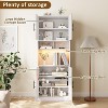 71" Pantry Cabinet, Tall Kitchen Hutch with Led Lights, Freestanding Kitchen Cabinet with Microwave Shelf, for Dining Room, Bathroom, Living Room - 4 of 4