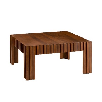 MH London Fritz Solid Wood Coffee Table with Rectangular Top in Walnut